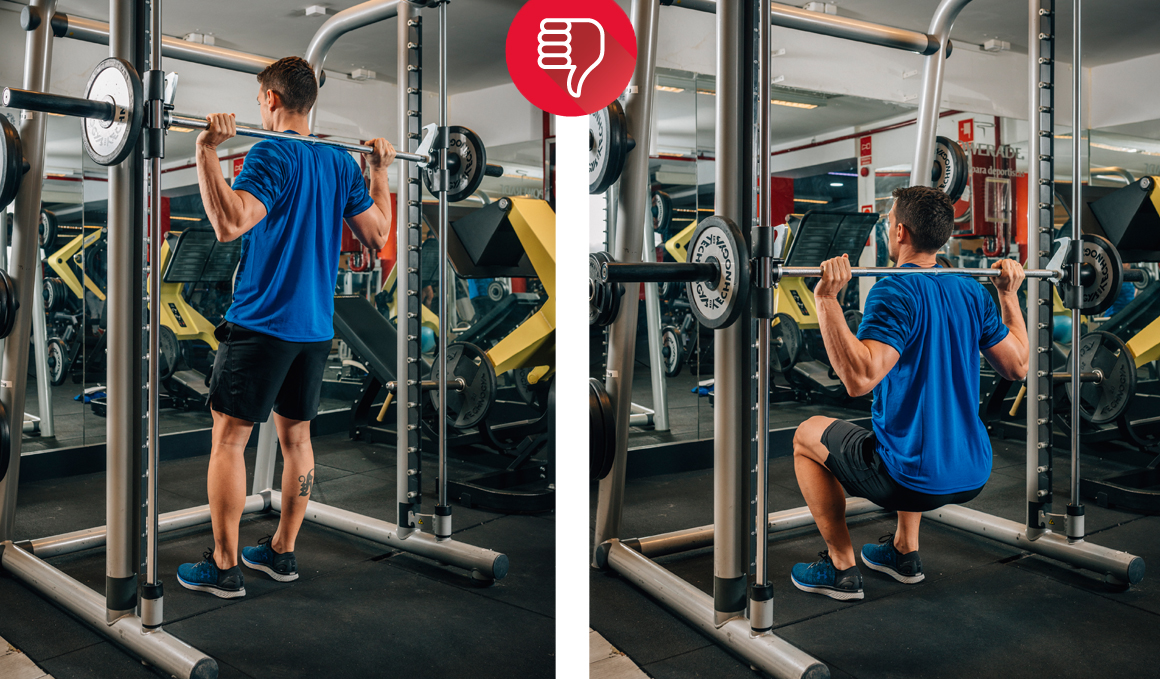 Press vertical con zancada, posición 1