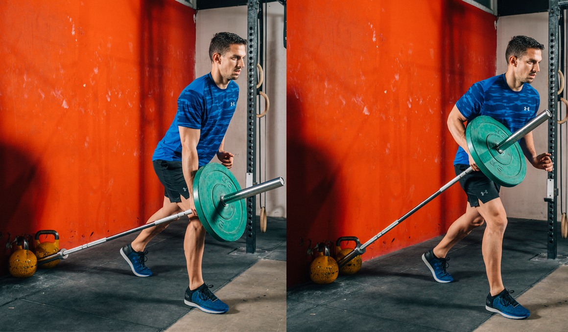 Remo unilateral con barra